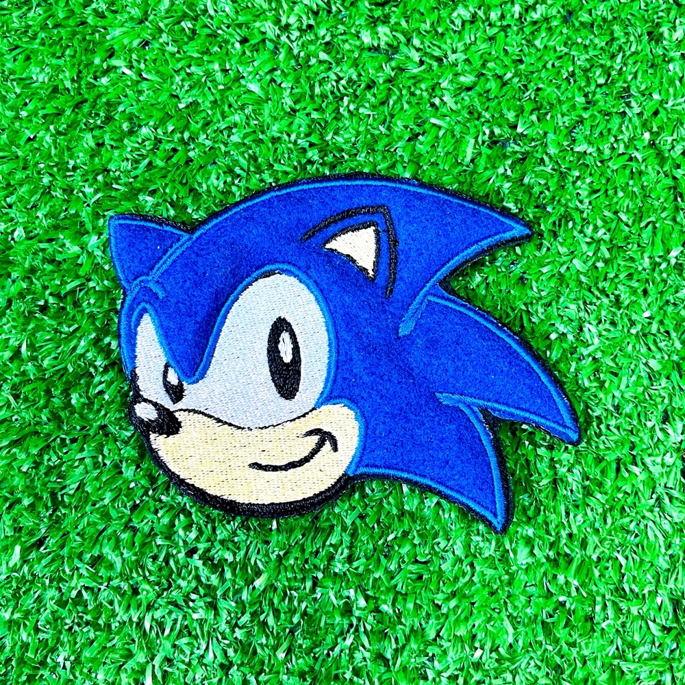 Custom Sonic-Inspired Iron-On Embroidered Patch